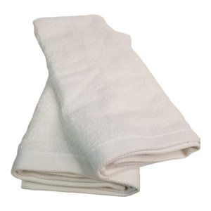 Room Essentials 2PK White Solid Terry Simple Bathroom Hand Towel Set